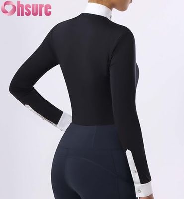 여성용 승마 긴팔 쇼 셔츠 패치워크 디자인 | 승마 의류 OEM
