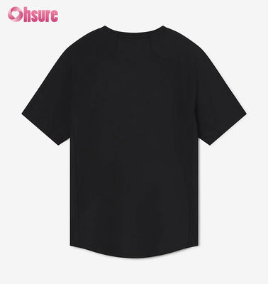 맞춤형 남성 체육관 티셔츠 빠른 건조 훈련 톱 호흡 라글란 장갑 가벼운 폴리에스터 스판덱스-300gsm 천