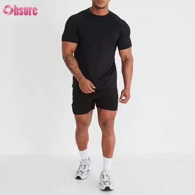 맞춤형 폴리에스터 스판덱스 단袖 가벼운 무게 호흡 매스 근육 보디빌딩 남성 체육관 빠른 건조 티셔츠