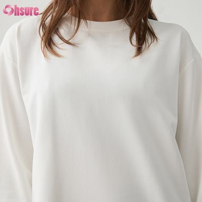 여성 장갑 티셔츠 맞춤형 더블 사이드 O 목 빈 평평한 절단 상단 가로 아래 운동 스판덱스