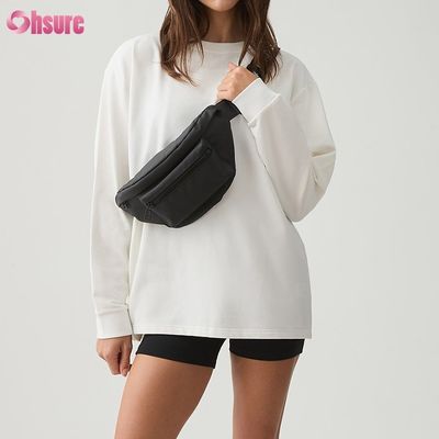 여성 장갑 티셔츠 맞춤형 더블 사이드 O 목 빈 평평한 절단 상단 가로 아래 운동 스판덱스