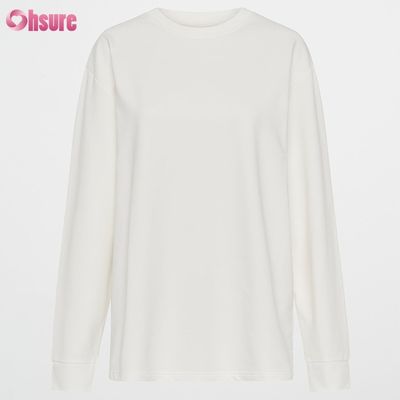 여성 장갑 티셔츠 맞춤형 더블 사이드 O 목 빈 평평한 절단 상단 가로 아래 운동 스판덱스