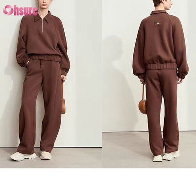 맞춤형 500 GSM 100% 면화 팩티 펄스 오버사이즈 후디 조거 세트 유니섹스 2장  스웨트 겨울 고품질 운동복
