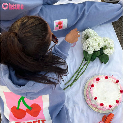 OEM 스포츠 웨어 커스텀 로고 크기가 큰 프랑스 테리 후드 빈 스웨터 주머니와 함께 스웨터 여성 면화 스웨터 후디