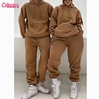 고품질 패션 스웨트슈트 캐주얼 후디 조깅 세트 커스텀 트레이크슈트 펄스 여성 남성 유니섹스 후디 2 조각 세트