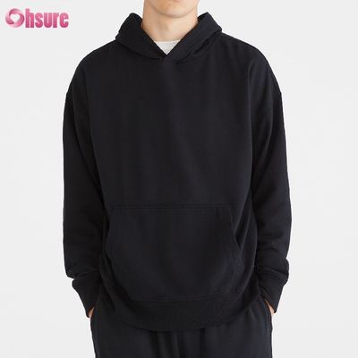 남성용 봄 가을 면 프렌치 테리 포켓 캐주얼 후디