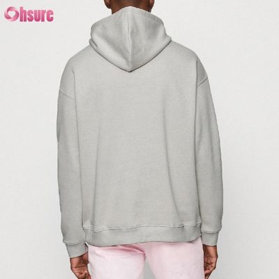 남성용 도매 편안한 레귤러 핏 솔리드 컬러 풀 슬리브 캐주얼 후디
