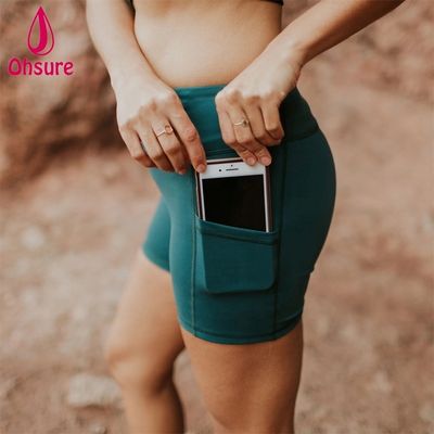 헬스 반바지 맞춤형 운동 바이커 쇼츠 여성 피트니스 쇼츠 사이드 포켓 포함 운동 하이 웨이스트 바이커 쇼츠 10-12일