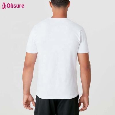소매 맞춤식 로고 남자 셔츠 슬림 피트 남자 평면 체육관 의류 면화 스판덱스 흰색 남자 단袖 티셔츠