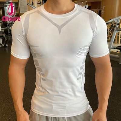 짧은袖 꽉 맞은 땀 흡수 티셔츠 소매 맞춤형 새로운 디자인 남성 스포츠 체육관 달리기 스포츠 캐주얼 직물